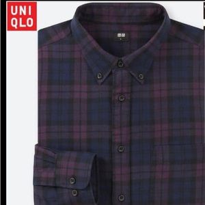 Uniqlo Mens Flannel Plaid Long-Sleeve Shirt Size Large